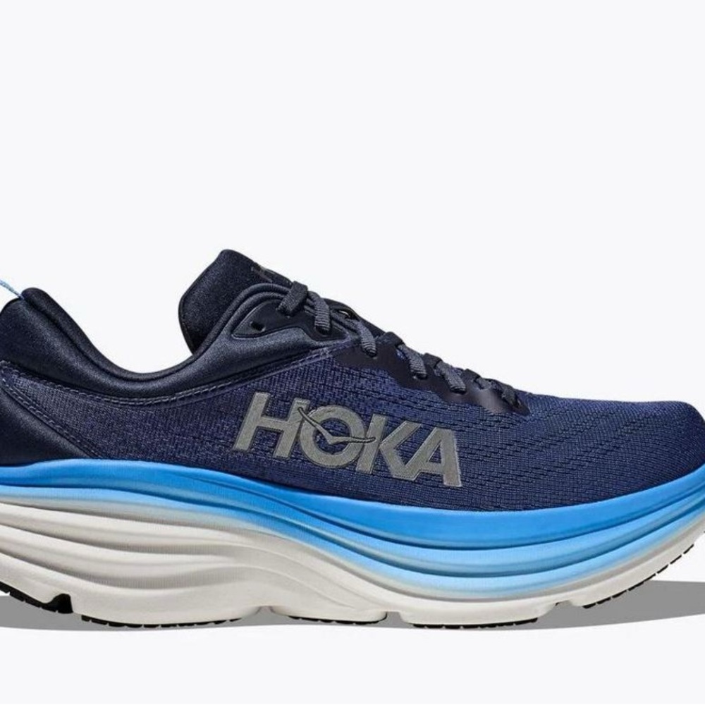 Hoka Men's Navy and Sky Blue Athletic Shoes Bondi 8
